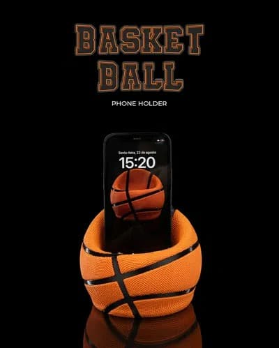 Suporte para celular com tema de basquete