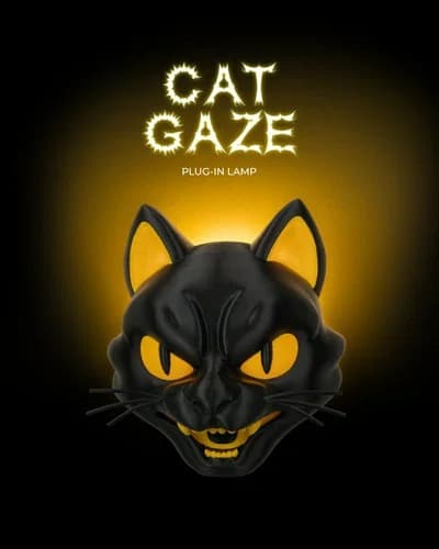 Luminária plug-in temática de gato