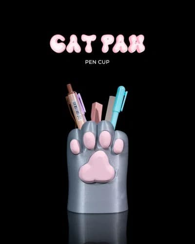 Porta-canetas em formato de pata de gato
