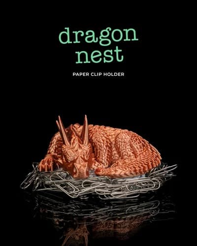 Porta-clipes temático em formato de dragão