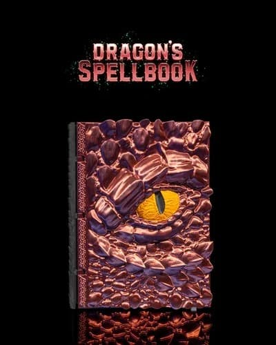 Peça temática em formato de livro de feitiço