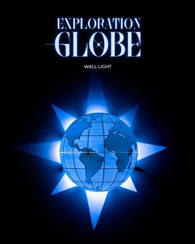 Luz de parede com tema de globo