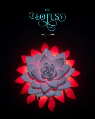 Luz de parede decorativa em formato de lótus