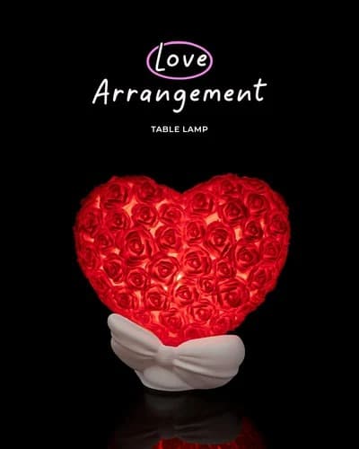 Luminária de mesa com linguagem romântica