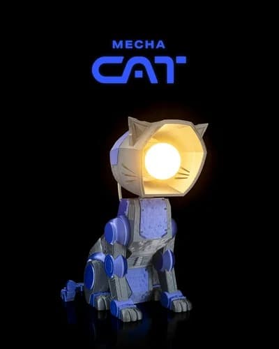 Luminária temática mecha de gato