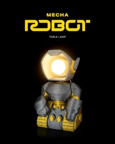 Luminária de mesa com tema robô