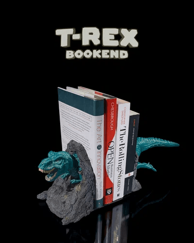 Aparador de livros com tema T-Rex