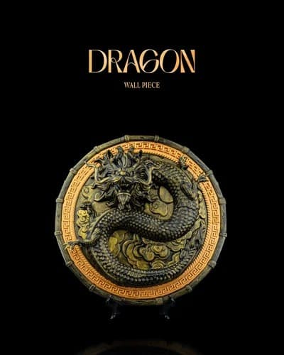 Peça decorativa de parede com dragão