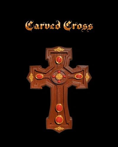 Cruz decorativa entalhada