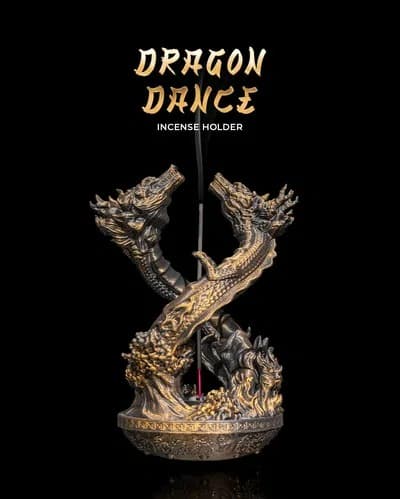 Porta-incenso decorativo com dragões