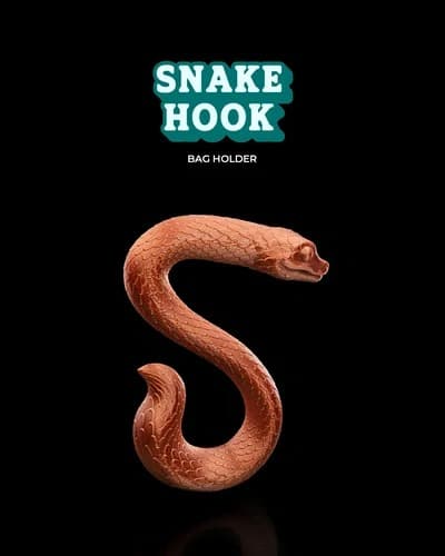 Gancho porta-bolsa em formato de serpente
