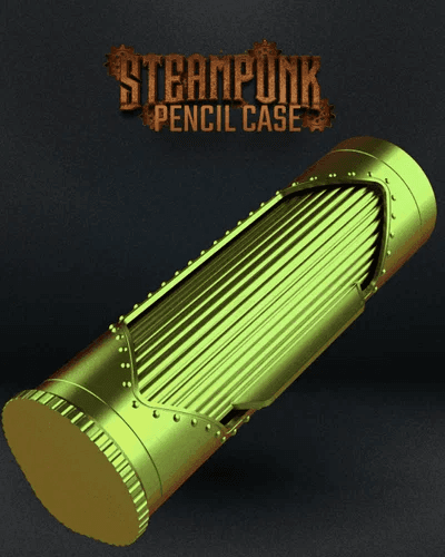 Estojo com estética steampunk